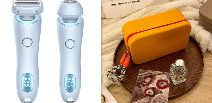 Kanti Shaver 2 en 1 azul con estuche naranja