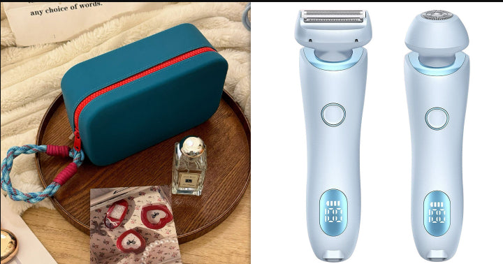 Kanti Shaver 2 en 1 azul con estuche azul petróleo