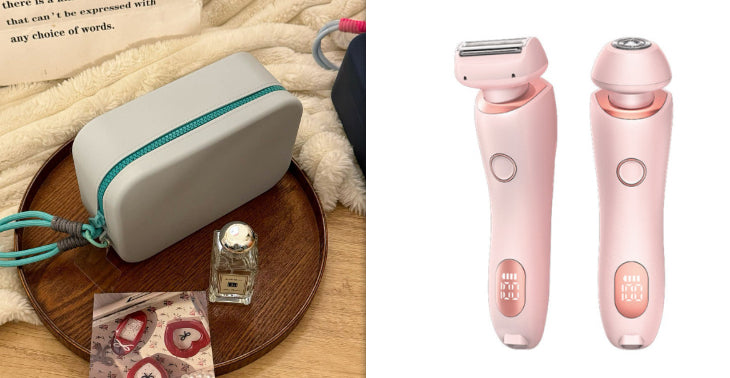 Kanti Shaver 2 en 1 rosa con estuche verde salvia