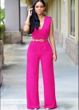 Kanti Jumpsuit de pierna ancha fucsia