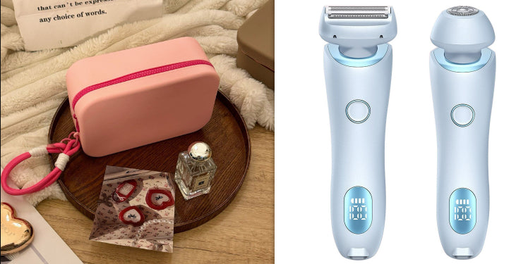 Kanti Shaver 2 en 1 azul con estuche rosa
