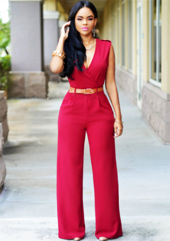 Kanti Jumpsuit de pierna ancha rojo
