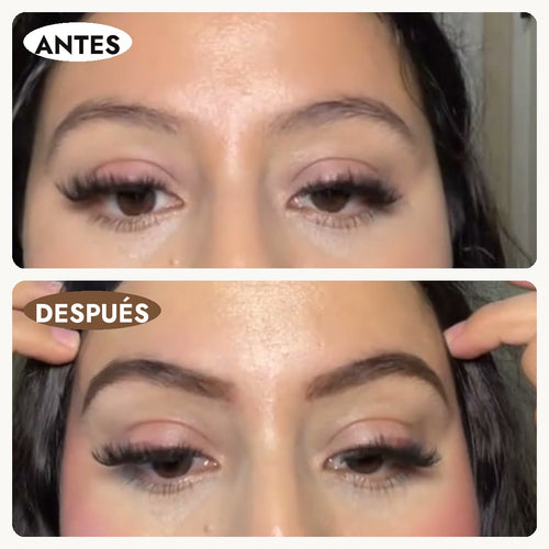 Antes y después de usar el gel de cejas