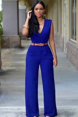 Kanti Jumpsuit de pierna ancha azul rey