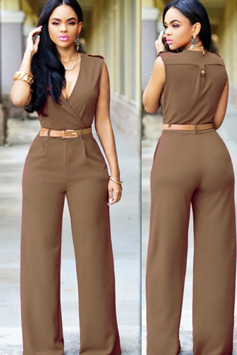 Kanti Jumpsuit de pierna ancha camel