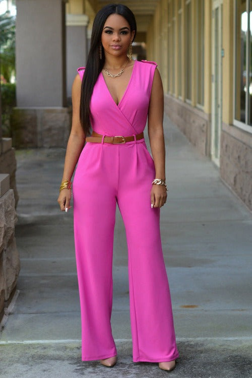 Kanti Jumpsuit de pierna ancha rosa